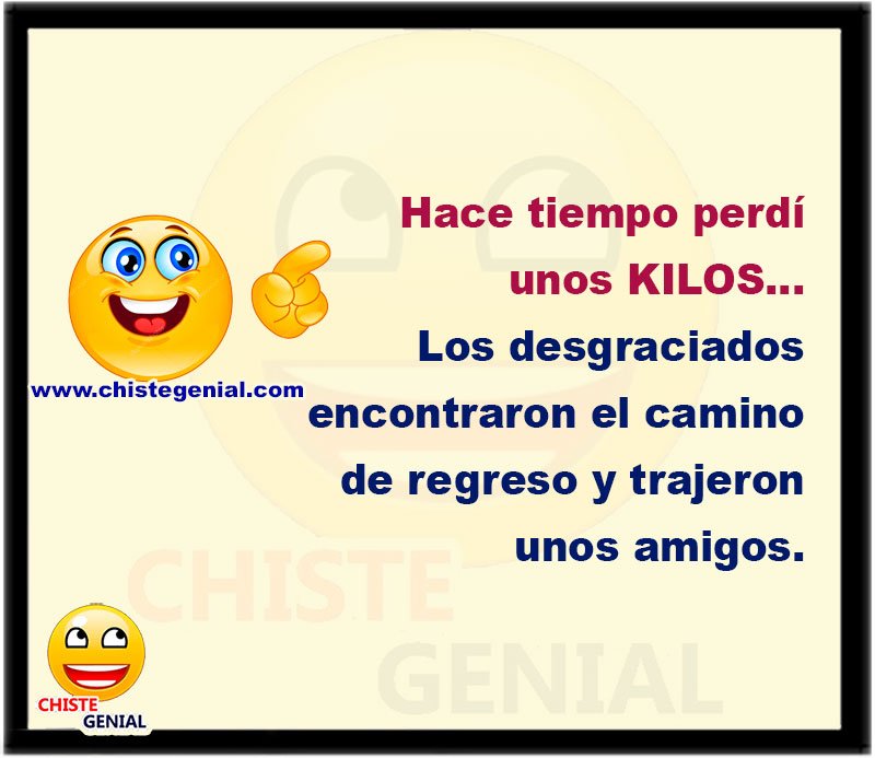 Hace tiempo perdí unos kilos, los desgraciados encontraron el camino de regreso y trajeron unos amigos.