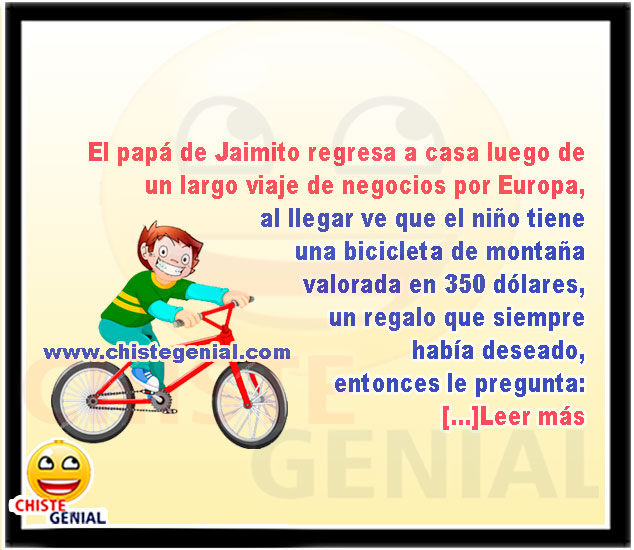 Jaimito paseando en bicicleta nueva - Chistes de Jaimito