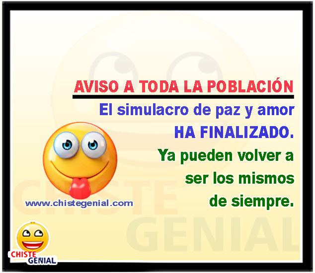 El simulacro de paz y amor HA FINALIZADO