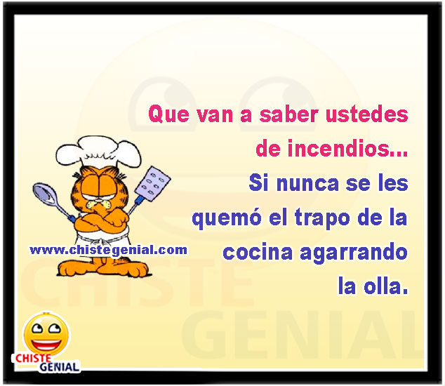 Que van a saber ustedes de incendios. Si nunca se les quemó el trapo de la cocina agarrando la olla.