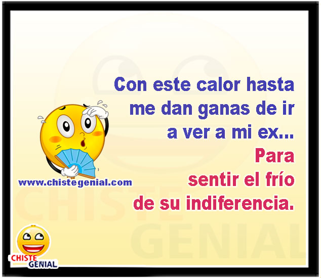 Con este calor hasta me dan ganas de ir a ver a mi ex... Para sentir el frío de su indiferencia.
