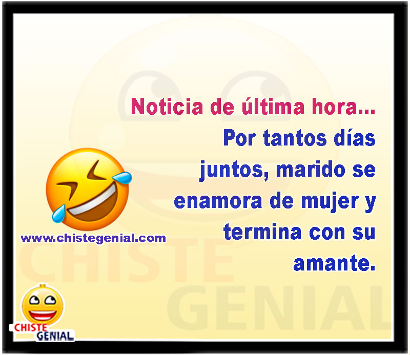 Noticia de última hora... Por tantos días juntos, marido se enamora de mujer y termina con su amante.