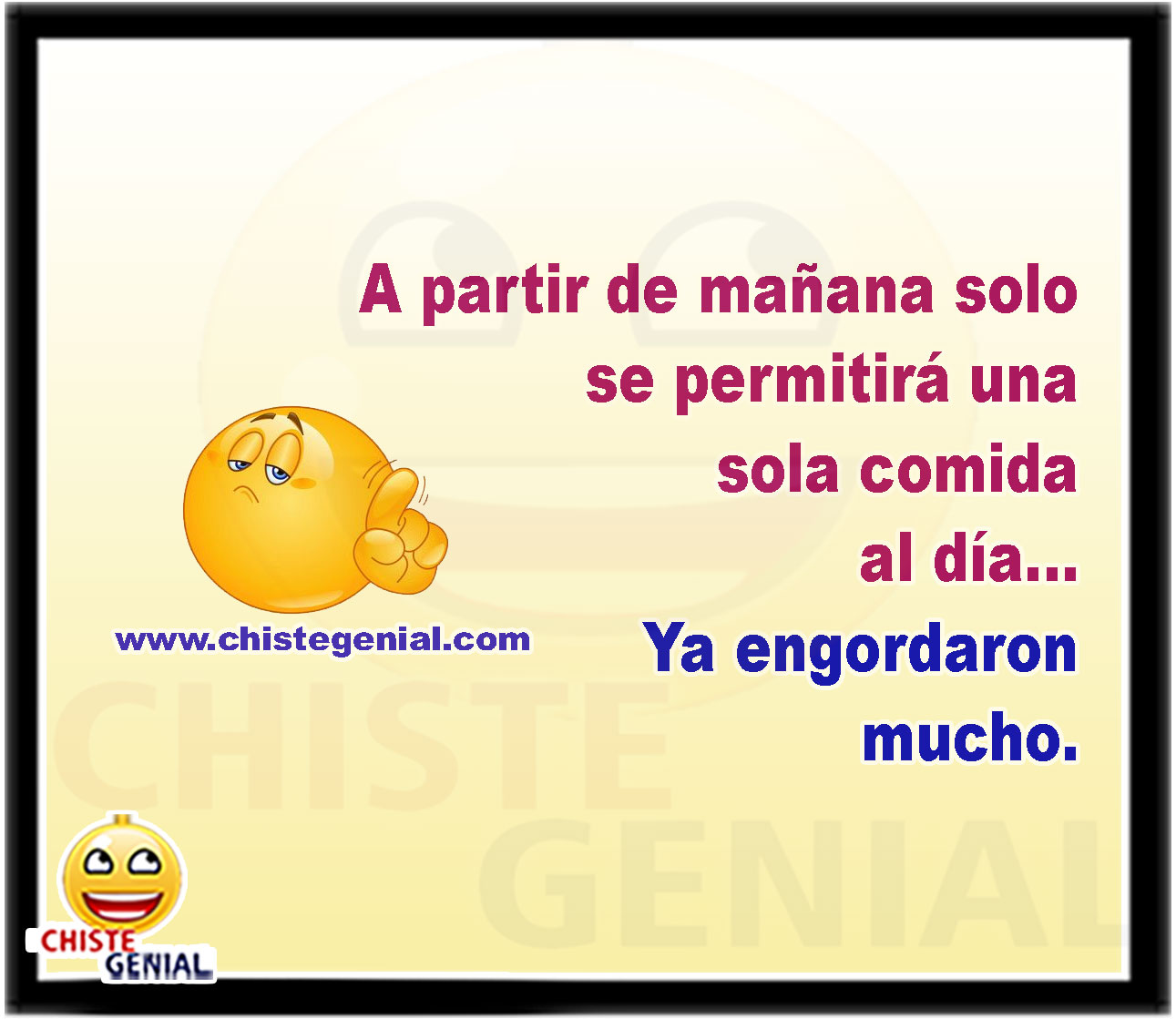 A partir de mañana solo se permitirá una sola comida al día... Ya engordaron mucho.