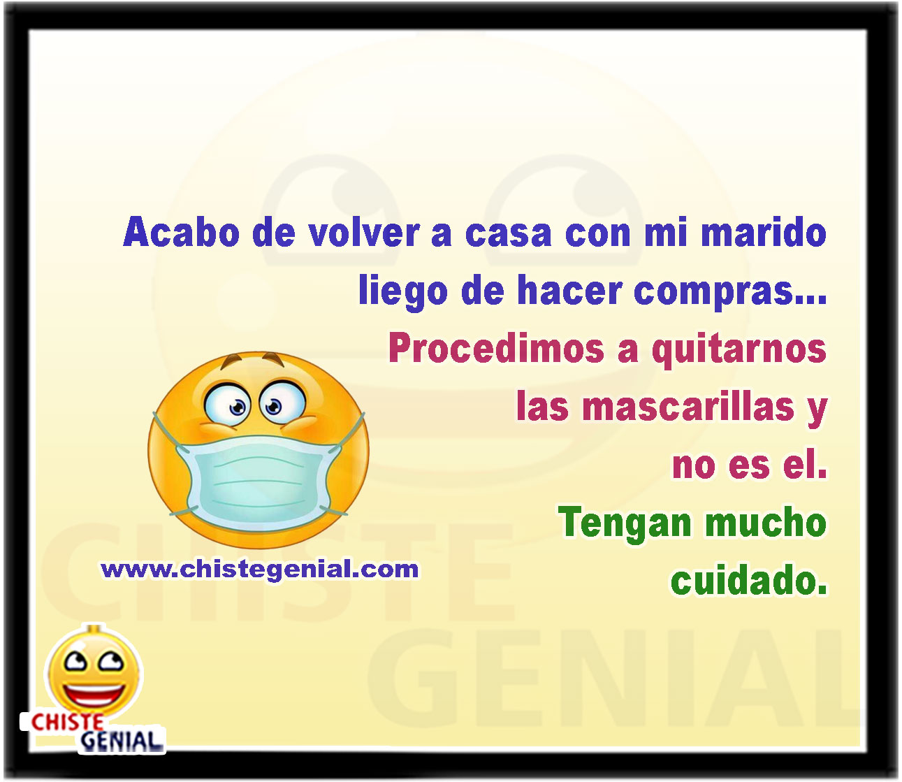 Acabo de volver a casa con mi marido luego de hacer compras... Procedimos a quitarnos las mascarillas y no es el. Tengan mucho cuidado.
