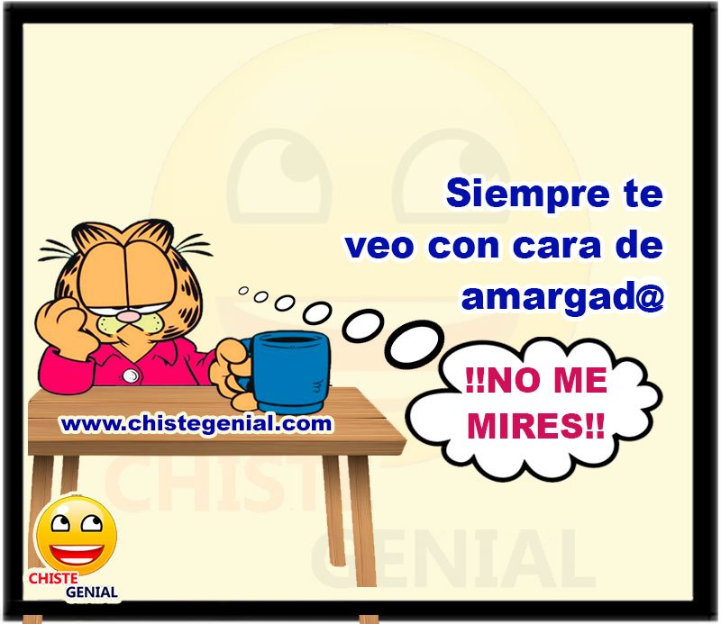 Siempre te veo con cara de amargado ¡¡NO ME MIRES!!
