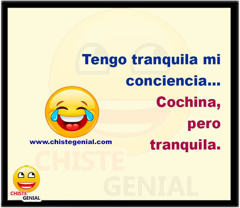 Tengo tranquila mi conciencia... Cochina, pero tranquila.