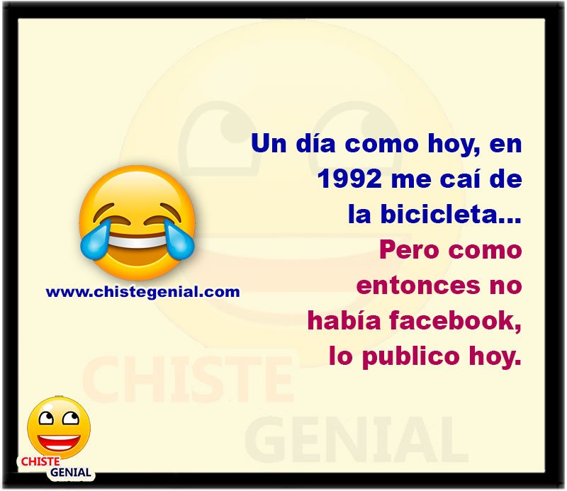 Un día como hoy, en 1992 me caí de la bicicleta... Pero como entonces no había facebook, lo publico hoy.